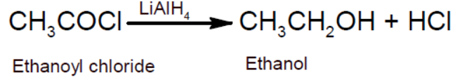 reduction of acid chloride to alcohol