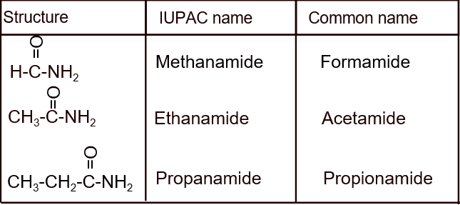 nomenclature of acid amide