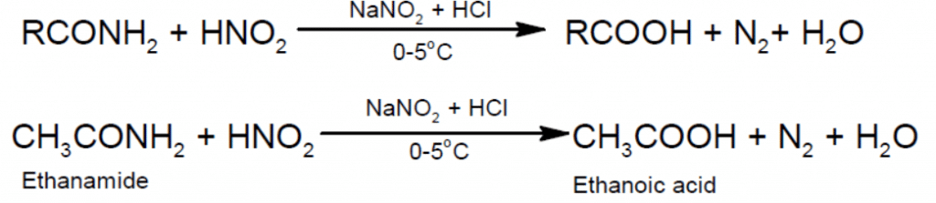 nitrous acid reaction with acid amide nitrous acid reaction with acid amide