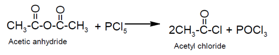 action of PCl5 with acetic anhydride
